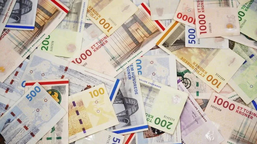 Fladt ikon af danske kroner